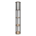 Stojacia lampa s poličkami 1xE27/40W/230V 150 cm čierna/hnedá