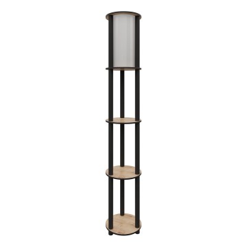 Stojacia lampa s poličkami 1xE27/40W/230V 150 cm čierna/hnedá