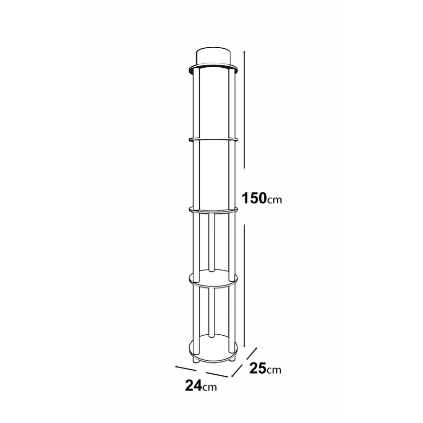 Stojacia lampa s poličkami 1xE27/40W/230V 150 cm čierna/hnedá