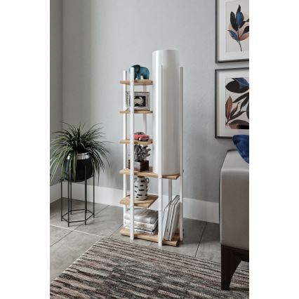 Stojacia lampa s poličkami MODA DOR 1xE27/40W/230V biela/hnedá