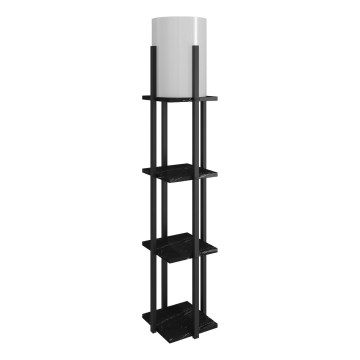 Stojacia lampa s poličkami NORA 1xE27/40W/230V čierna