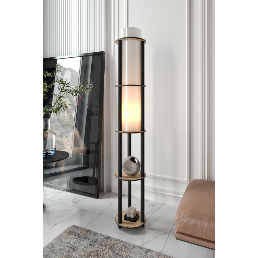 Stojacia lampa s poličkami NOTO 1xE27/40W/230V béžová/čierna