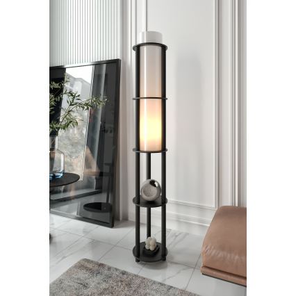 Stojacia lampa s poličkami NOTO 1xE27/40W/230V čierna