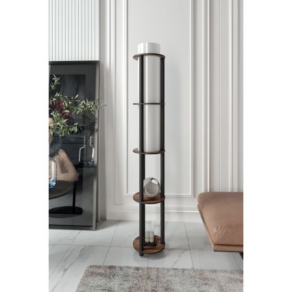 Stojacia lampa s poličkami NOTO 1xE27/40W/230V hnedá/čierna
