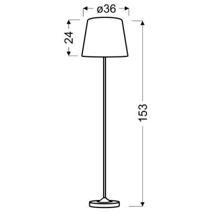 Stojacia lampa SEGIN 1xE27/60W/230V šedá/lesklý chróm