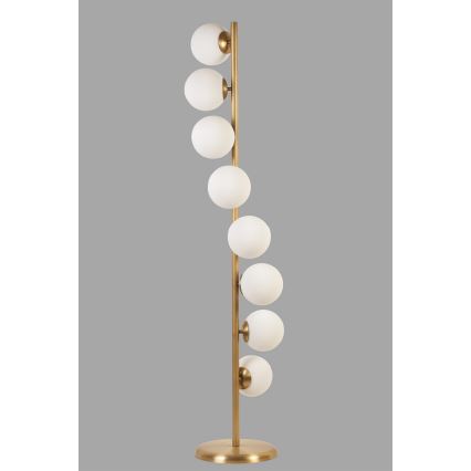 Stojacia lampa SIMAY 8xE27/40W/230V zlatá/biela