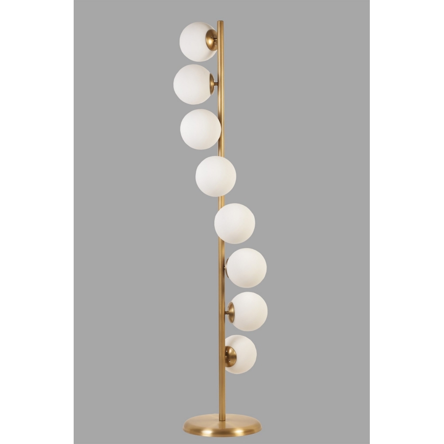 Stojacia lampa SIMAY 8xE27/40W/230V zlatá/biela
