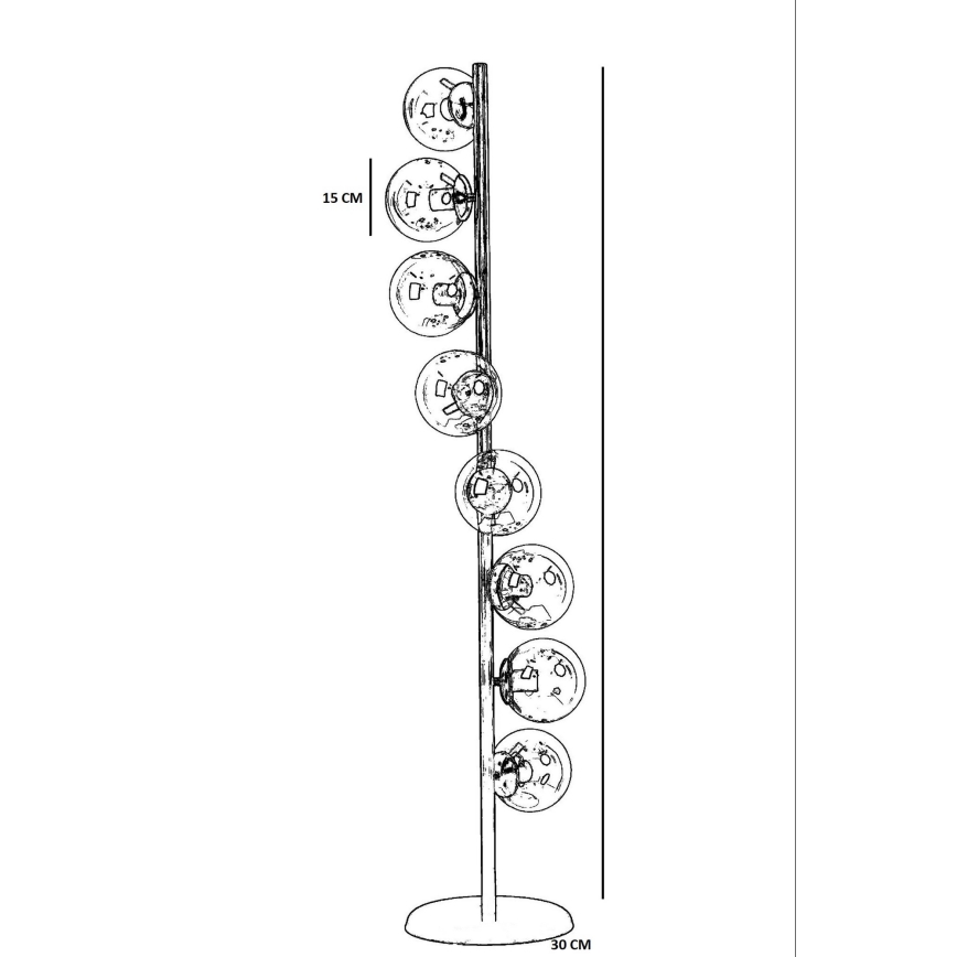 Stojacia lampa SIMAY 8xE27/40W/230V zlatá/biela