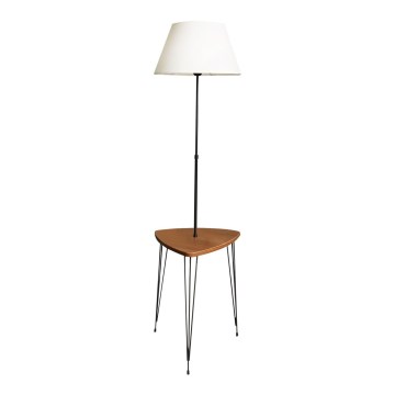 Stojacia lampa so stolíkom 1xE27/40W/230V čierna/hnedá