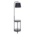 Stojacia lampa so stolíkom 1xE27/60W/230V USB čierna