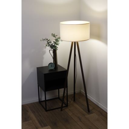 Stojacia lampa STANDART 1xE27/60W/230V krémová/wenge