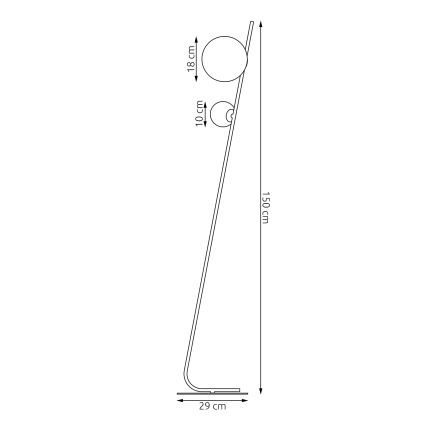 Stojacia lampa TATU 2xG9/8W/230V oranžová