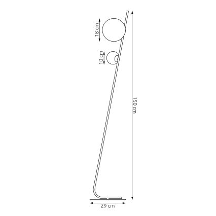Stojacia lampa TATU 2xG9/8W/230V oranžová