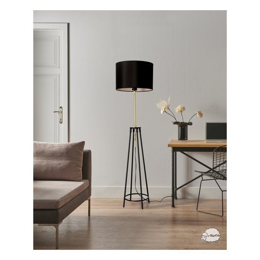 Stojacia lampa TEGOLA 1xE27/60W/230V čierna/zlatá
