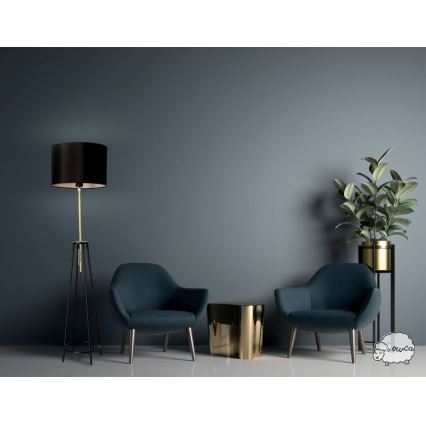 Stojacia lampa TEGOLA 1xE27/60W/230V čierna/zlatá