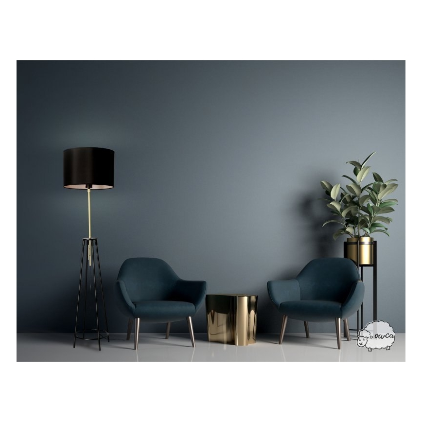 Stojacia lampa TEGOLA 1xE27/60W/230V čierna/zlatá