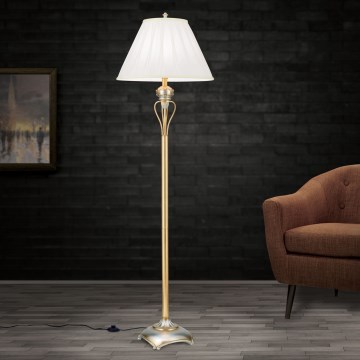 Stojacia lampa TIZIA 1xE27/60W/230V biela/zlatá/patina