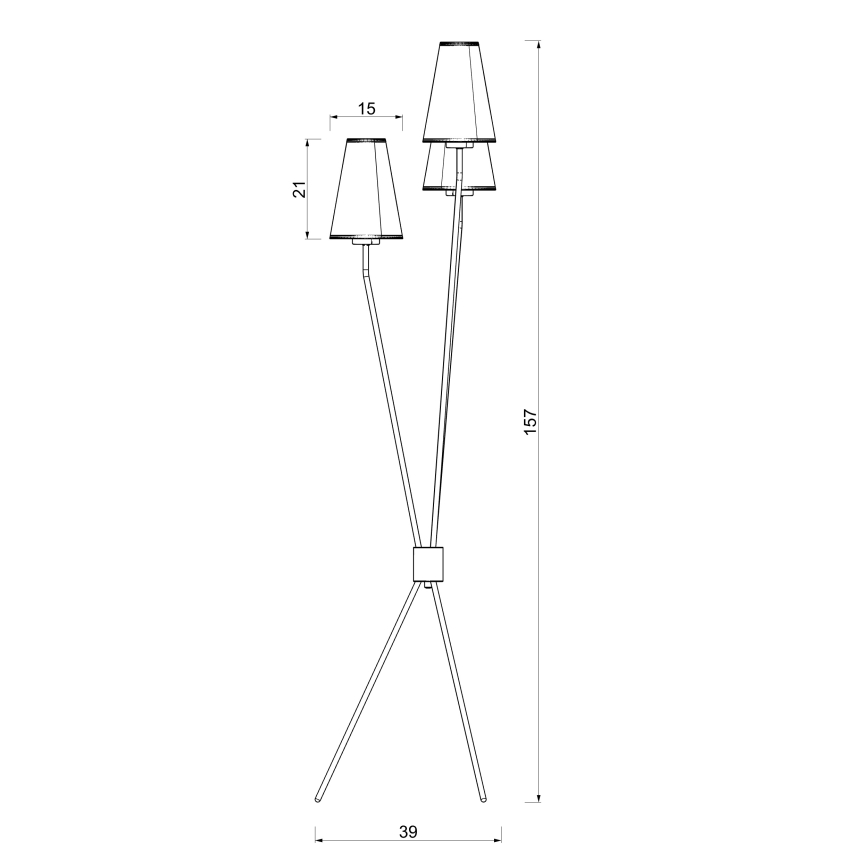 Stojacia lampa TREFOT 3xE14/15W/230V hnedá/krémová