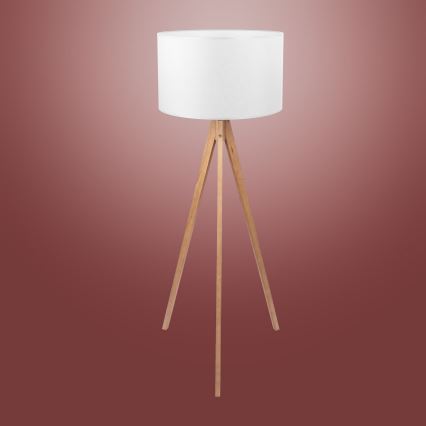 Stojacia lampa TREVISO 1xE27/25W/230V biela/drevo