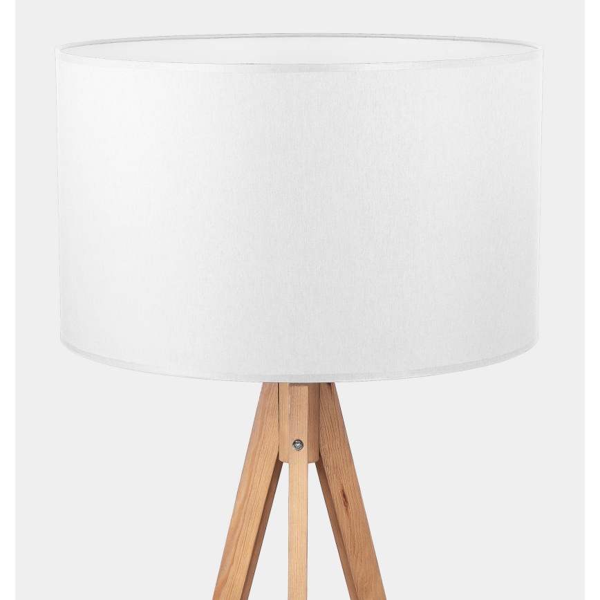 Stojacia lampa TREVISO 1xE27/25W/230V biela/drevo