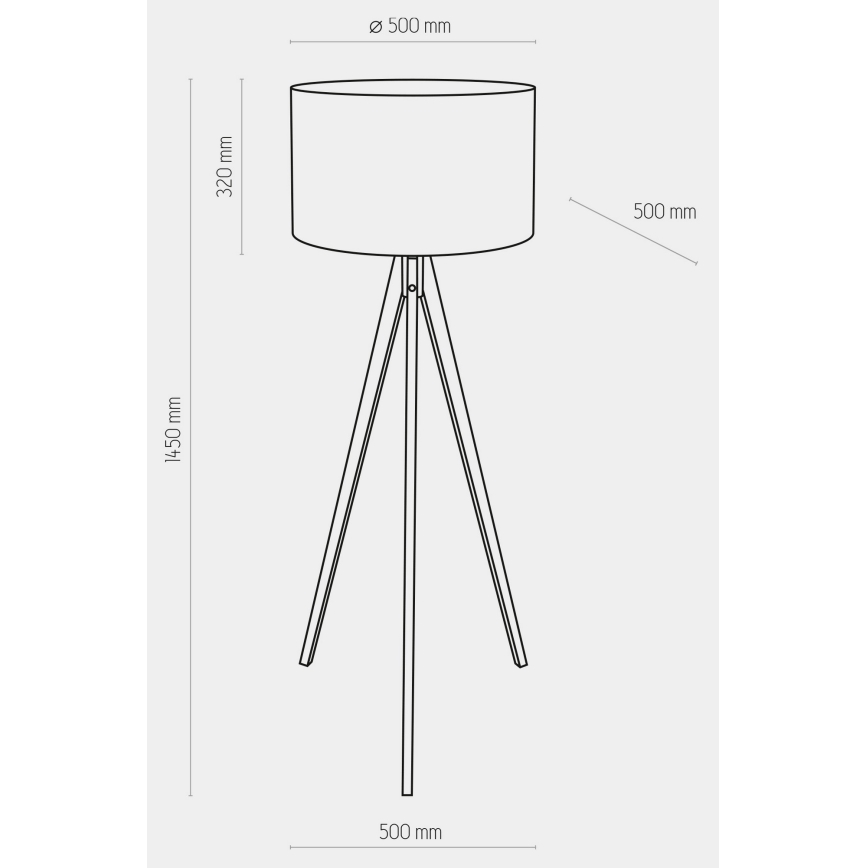 Stojacia lampa TREVISO 1xE27/25W/230V biela/drevo