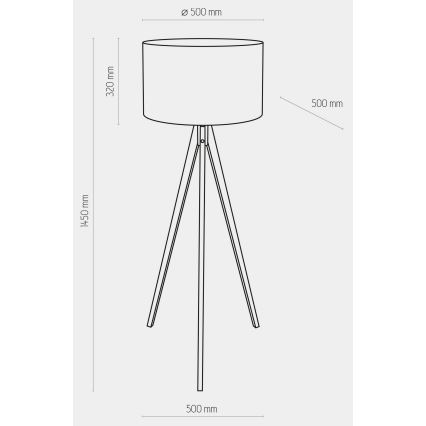 Stojacia lampa TREVISO 1xE27/25W/230V šedá/drevo