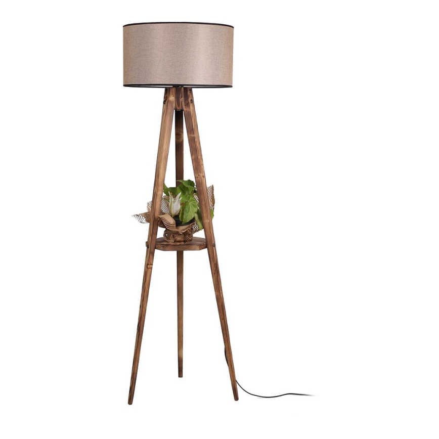 Stojacia lampa TRIPOD 1xE27/60W/230V béžová/hnedá