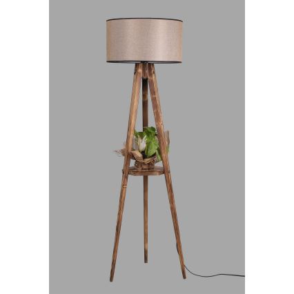 Stojacia lampa TRIPOD 1xE27/60W/230V béžová/hnedá