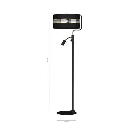 Stojacia lampa ULTIMO 1xE27/40W/230V + 1xGU10/MR11/7W čierna