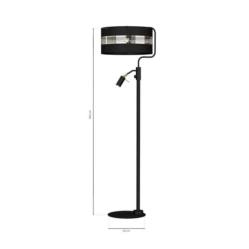 Stojacia lampa ULTIMO 1xE27/40W/230V + 1xGU10/MR11/7W čierna