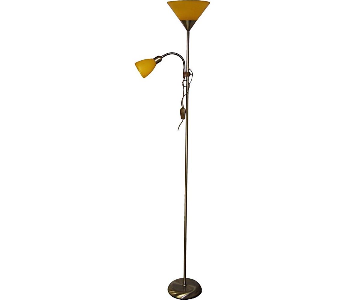 light Stojacia lampa WENDY 1xE27/100W/230V + 1xE14/40W mosadz/oranžová 3070FLPT/OR