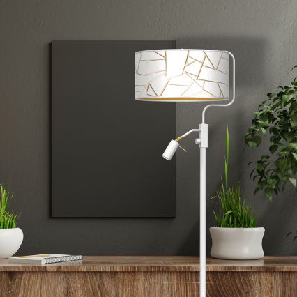 Stojacia lampa ZIGGY 1xE27/40W/230V + 1xGU10/MR11/7W biela/zlatá