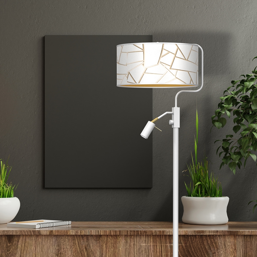 Stojacia lampa ZIGGY 1xE27/40W/230V + 1xGU10/MR11/7W biela/zlatá