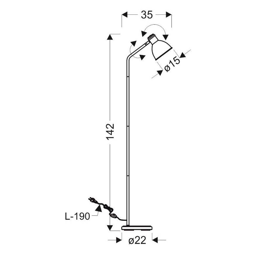 Stojacia lampa ZUMBA 1xE27/40W/230V biela/čierna