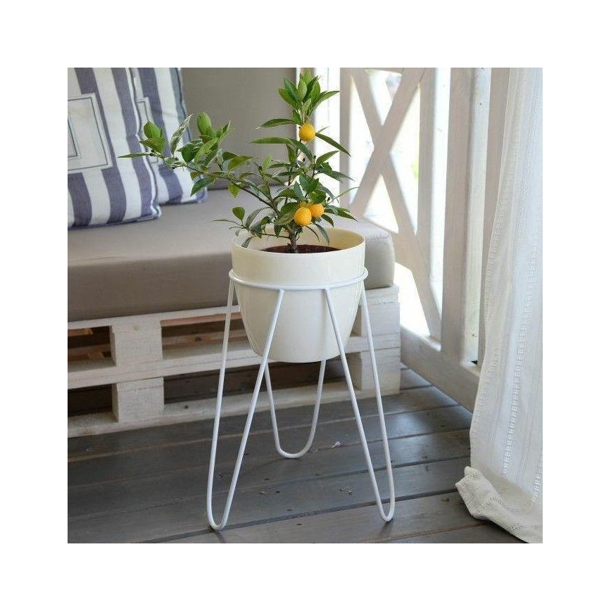 Stojan na kvetináč LOFT 50x30 cm biela