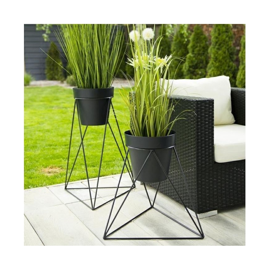 Stojan na kvetináč TRIANGL 40x45 cm čierna