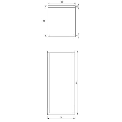 Stojan na kvety 70x30x34 cm biela