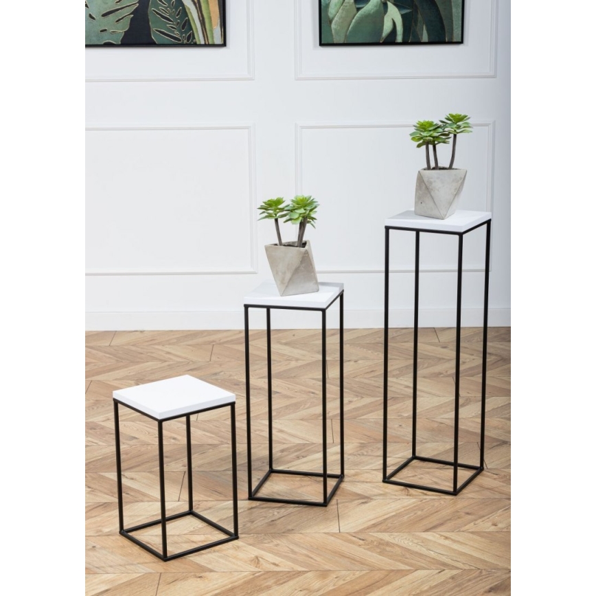 Stojan na kvety BASICLOFT 80x24 čierna/biela