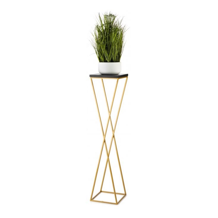 Stojan na kvety LOFT 100x24 cm zlatá/čierna