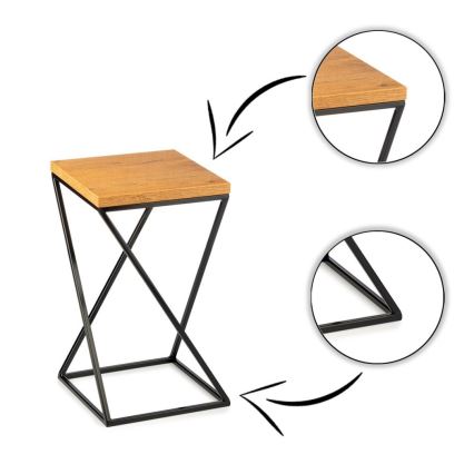Stojan na kvety LOFT 40x24 cm čierna/hnedá