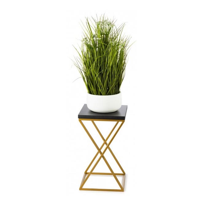 Stojan na kvety LOFT 40x24 cm zlatá/čierna