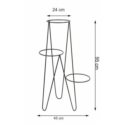 Stojan na kvety LOFT 95x45 cm čierna
