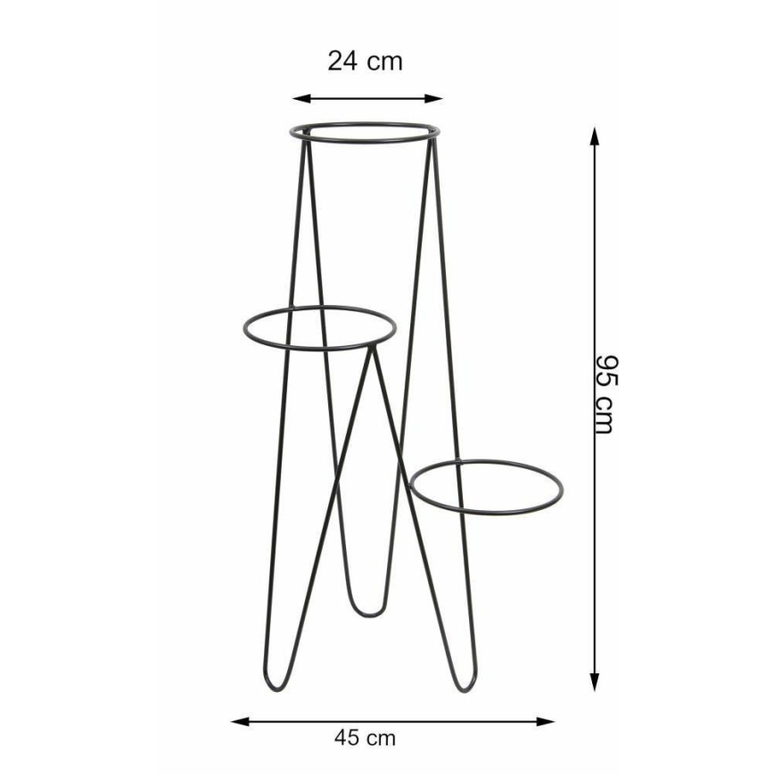 Stojan na kvety LOFT 95x45 cm čierna