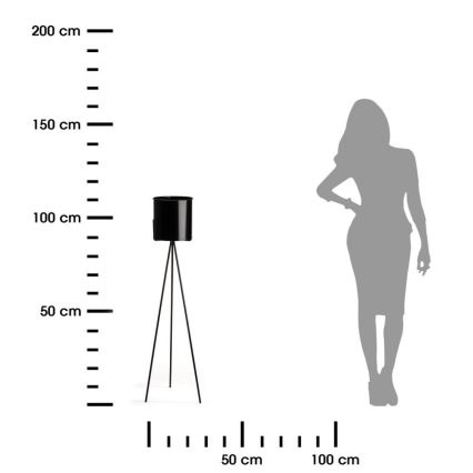 Stojan na kvety TRIPOD 110x25 cm čierna