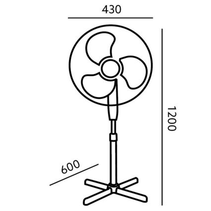 Stojanový ventilátor s diaľkovým ovládačom VIENTRO-R 45W