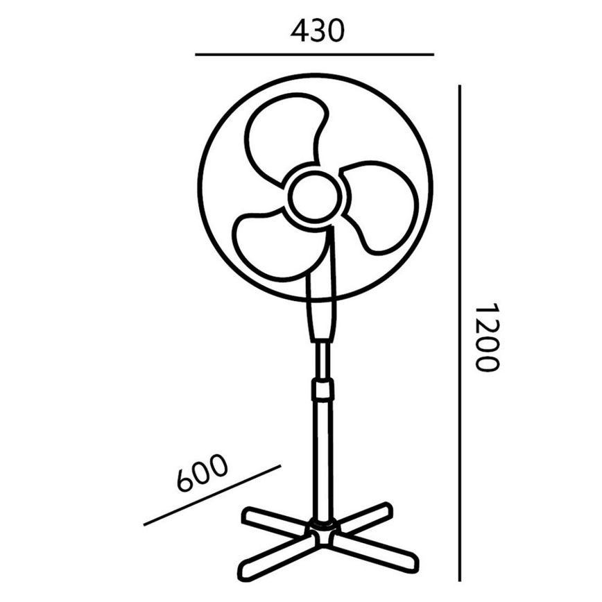 Stojanový ventilátor s diaľkovým ovládačom VIENTRO-R 45W