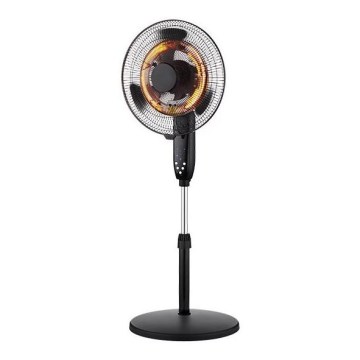 Stojanový ventilátor s ohrievačom 35W/2000W/230V pr. 40 cm čierny