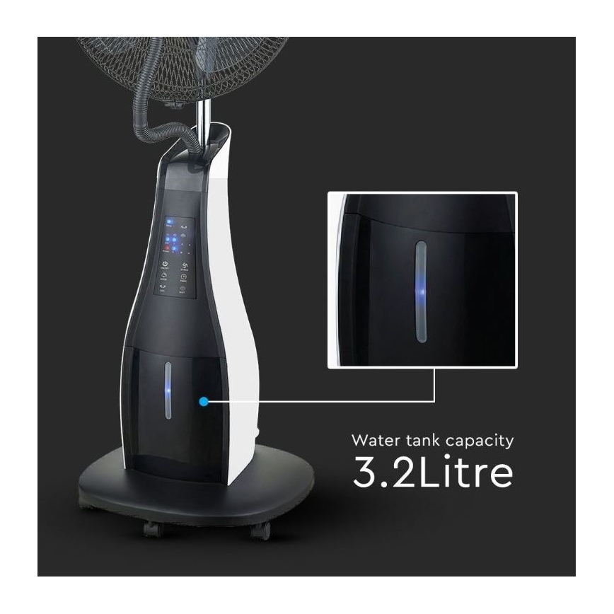 Stojanový ventilátor s rozprašovačom vody 80W/230V čierna+ DO