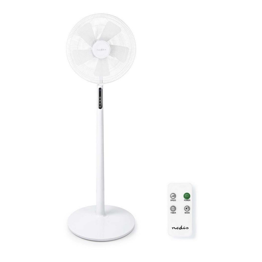 Stojanový ventilátor s teplomerom a LED displejom 45W/230V bílá + diaľkové ovládanie