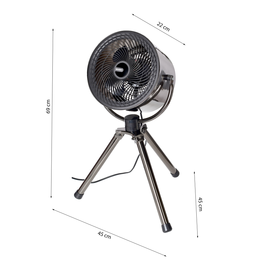 Stojanový ventilátor TRIPOD 40W/230V pr. 45 cm čierny